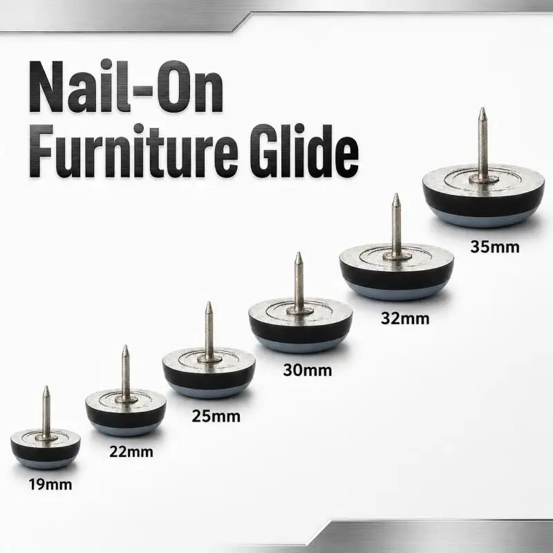 4/8pcs Table Chair Foot Sliders Round Furniture Legs Pads With Nails Cabinet Sofa Glides Floor Protectors Slider