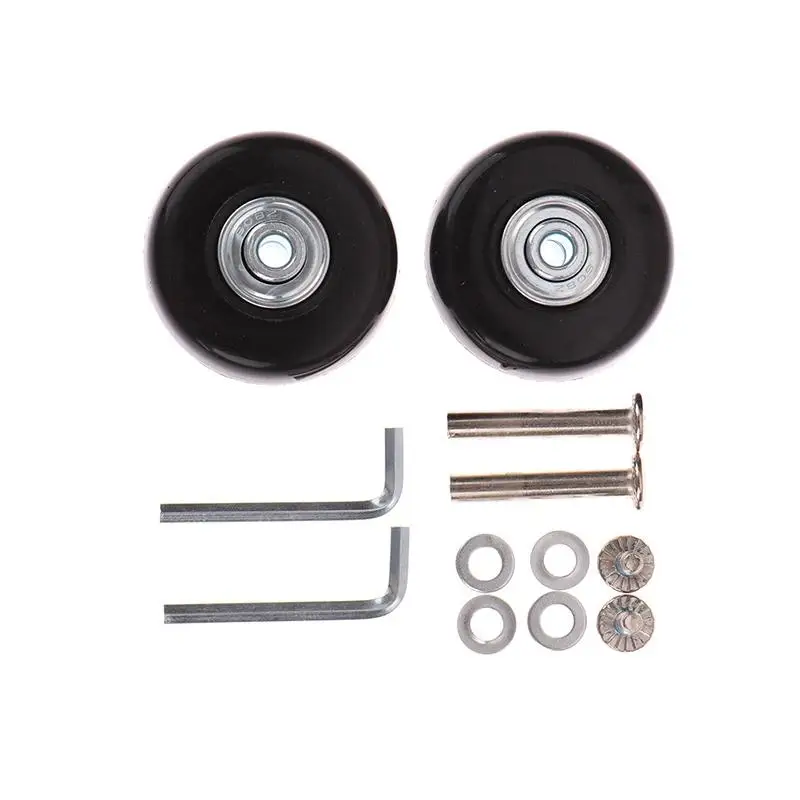 Travel Suitcase Wheels Replacement Kit with Axles and Screws 2 Pack Universal Rubber Alloy Casters Swivel Mute Wheels Durable