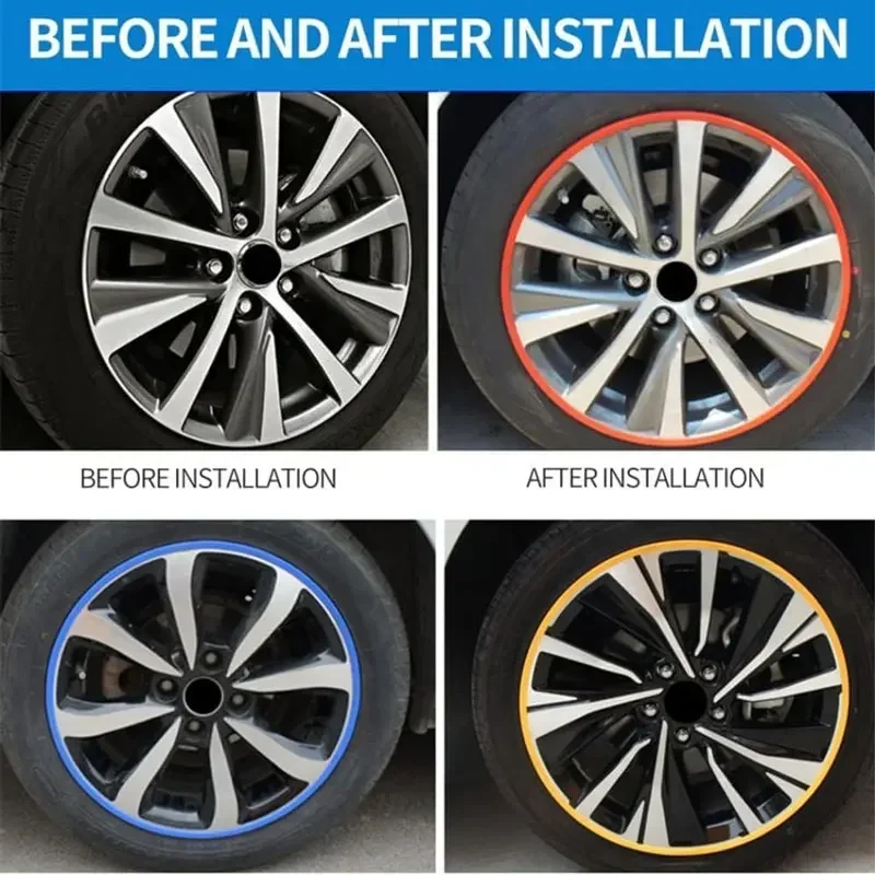 4PCS For Automotive Alloy Wheel Hub Ring R15 R16 R17 R18 R19 R20 R21 R22 Trim Edge Protective Car Styling Exterior Accessories