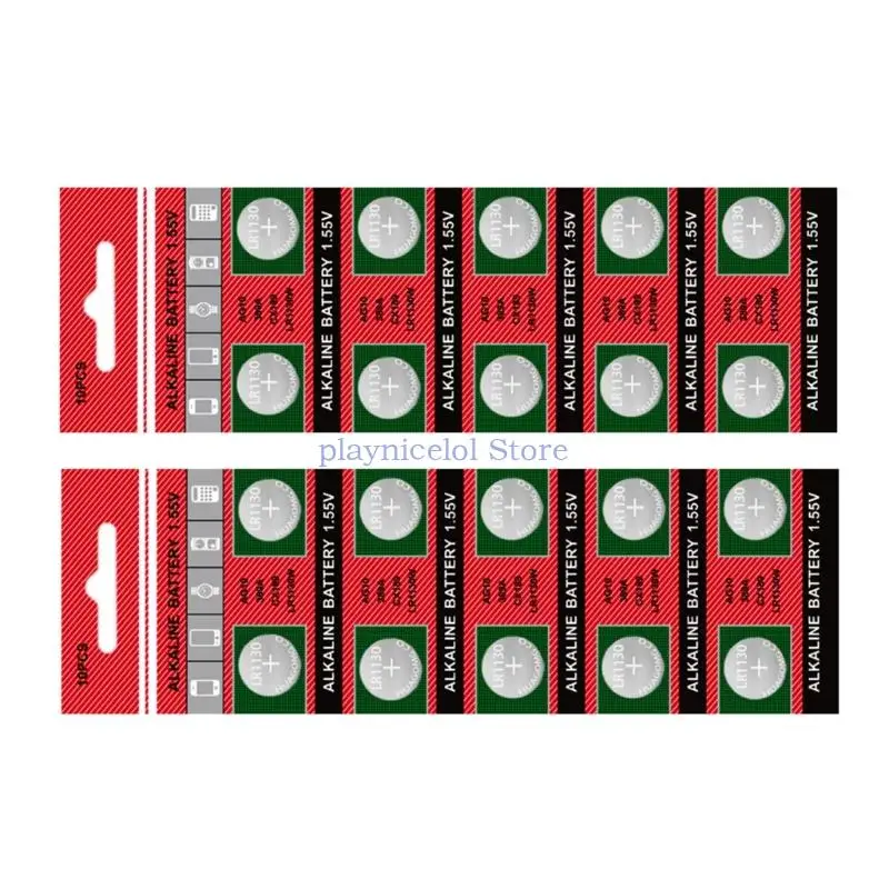 Pack of 10pc/20pc AG10/389/LR1130 Batteries Button Cell Battery for Long Terms Power for Watches Key Fob Power Supplies