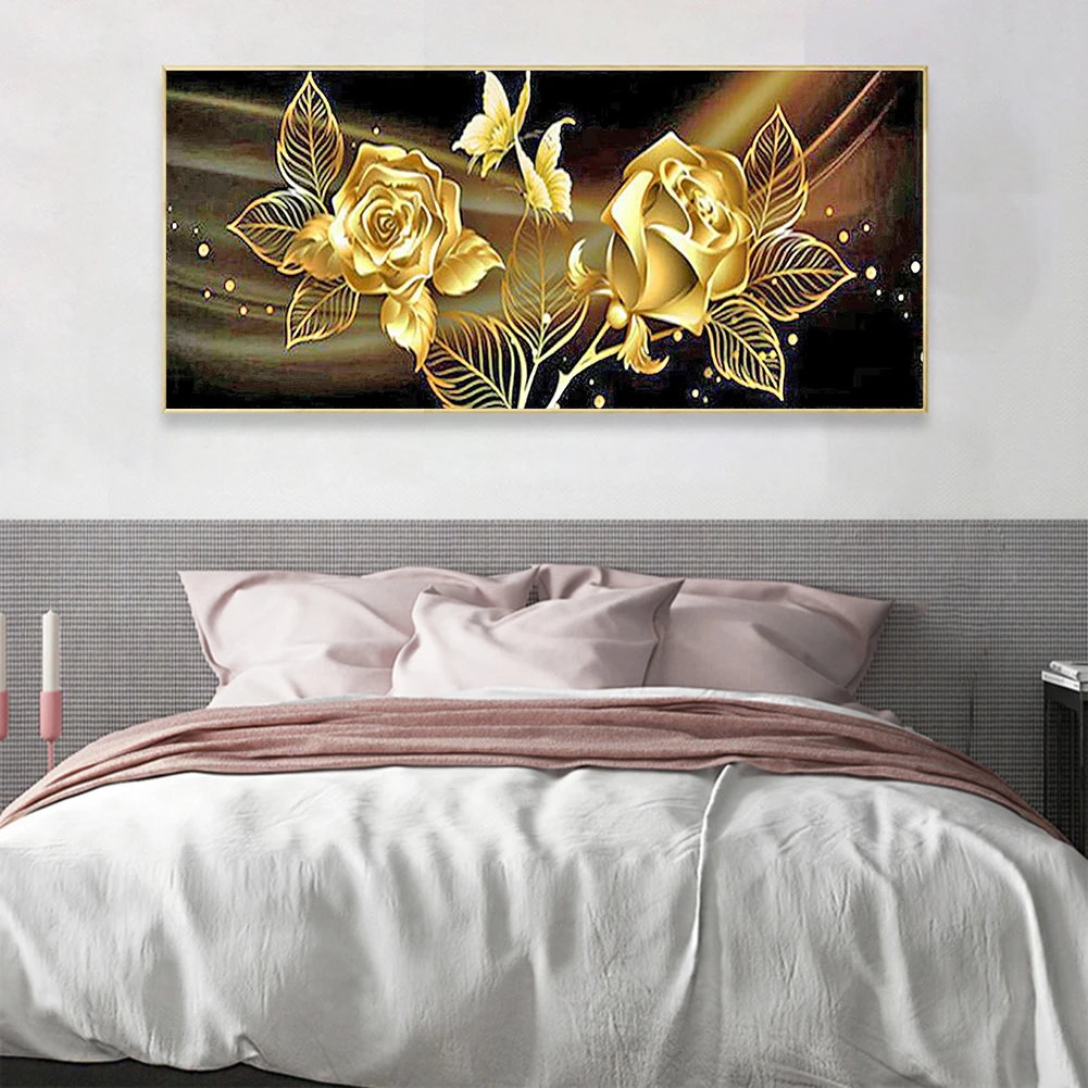 

Canvas Picture Diamond Flower Rose 5D Full Square Diamond Rhinestones Painting