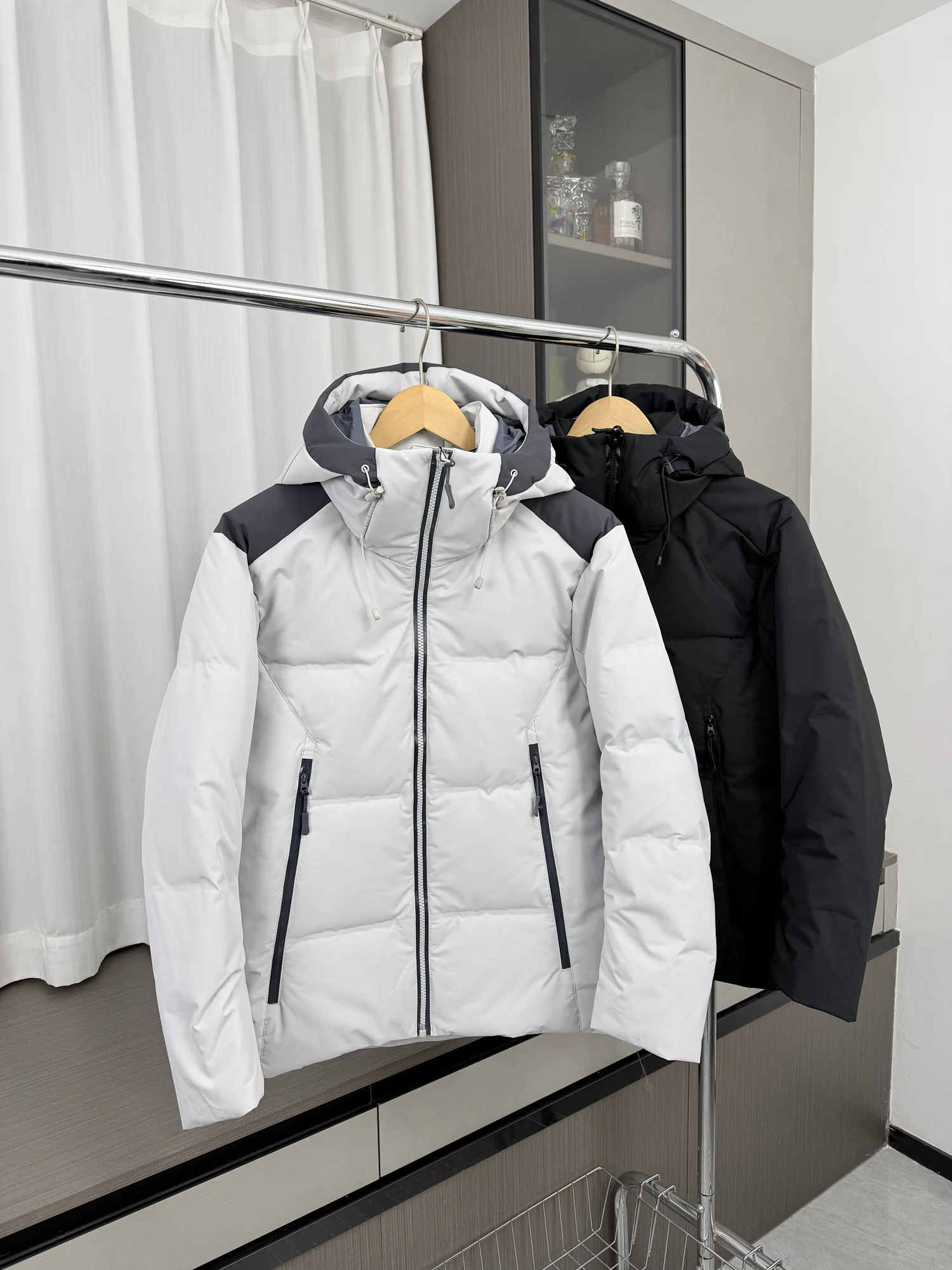 

Лыжная серия, мужское зимнее повседневное теплое пальто Du down Jaet с защитой от ветра, длинное пальто с капюшоном на молнии све