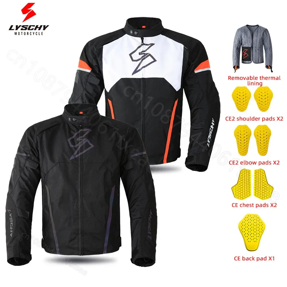 LYSCHY Motorcycle Jacket Autumn Winter Waterproof Windproof Warm Moto Jacket CE Anti-fall Motocross Jacket Rally Suit Men Women