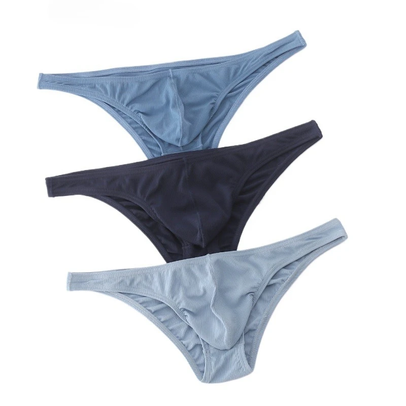 

Ribbed Brief for Men Sexy U Convex Pouch Underwear Silky Smooth Quick Dry Excellent Thong Stretch Sporty Panties Gays Mini Tanga