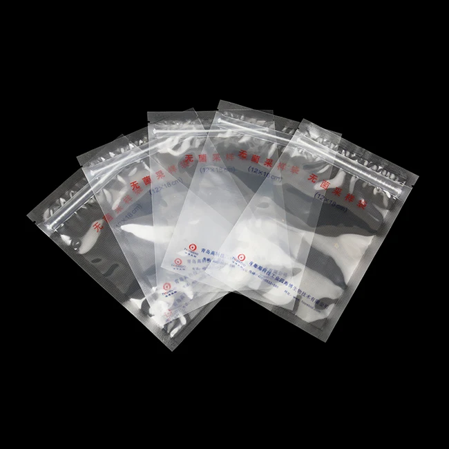 Sterile sampling bag sampling 12cm*18cm with pressure strip 100/pack Small Qingdao Haibo CYD003