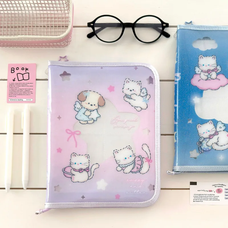 IFFVGX Kawaii A5 سستة الموثق حامل بطاقة الصور Kpop المعبود ألبوم الصور جمع كتاب القرطاسية المدرسية ألبوم الفقرة Fotos پوتوكاروداد باين أكثر