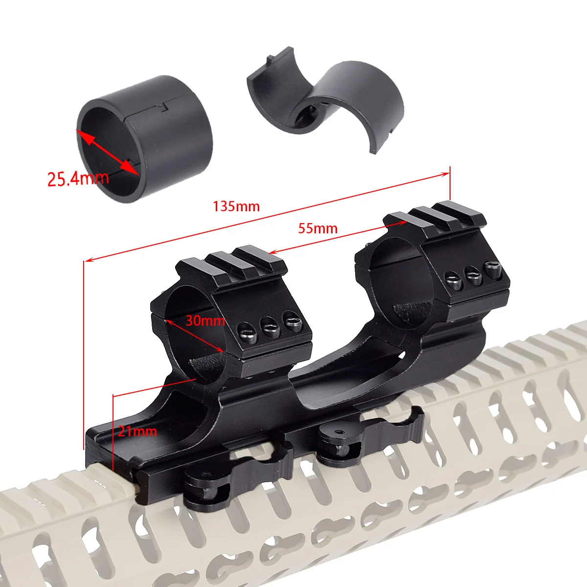 Tactical Scope Ring Mount QD 25.4mm 30mm One Piece Scope 1