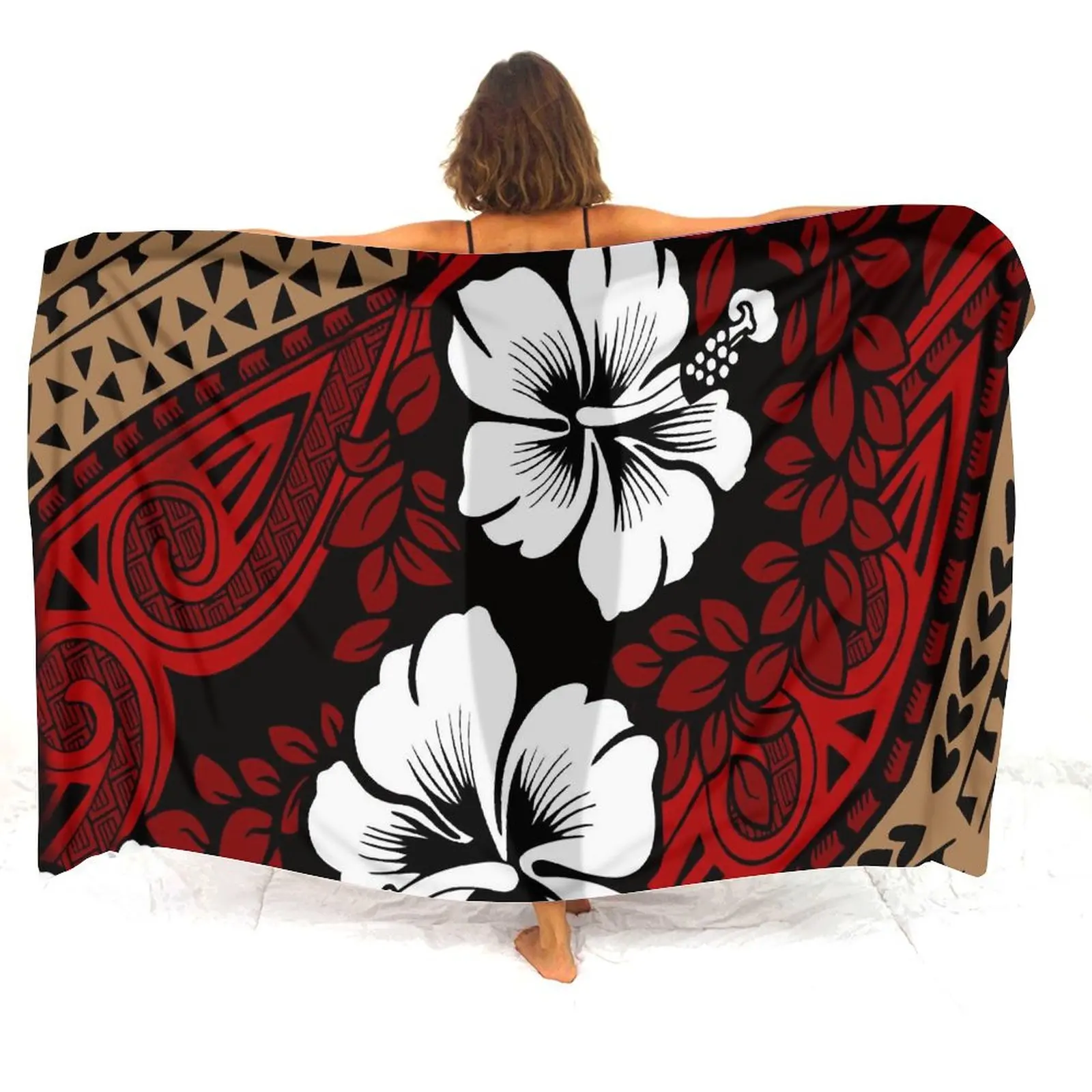 Avental havaiano personalizado-impresso design roupas polinésia lenço xale feminino praia sarong requintado proteção solar sarong