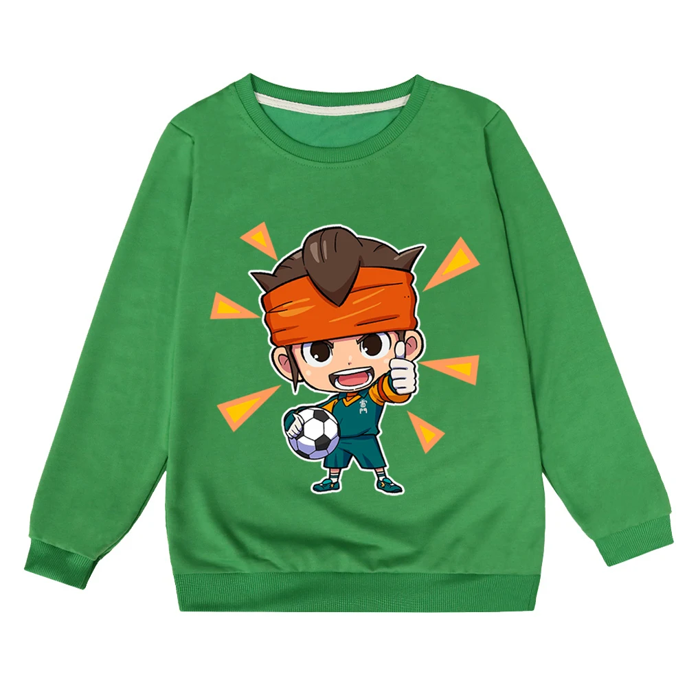 Inazuma Eleven Go Felpe con stampa per ragazzi e ragazze Vestiti Simpatico cartone animato Pullover Felpa a maniche lunghe Girocollo per bambini Top casual