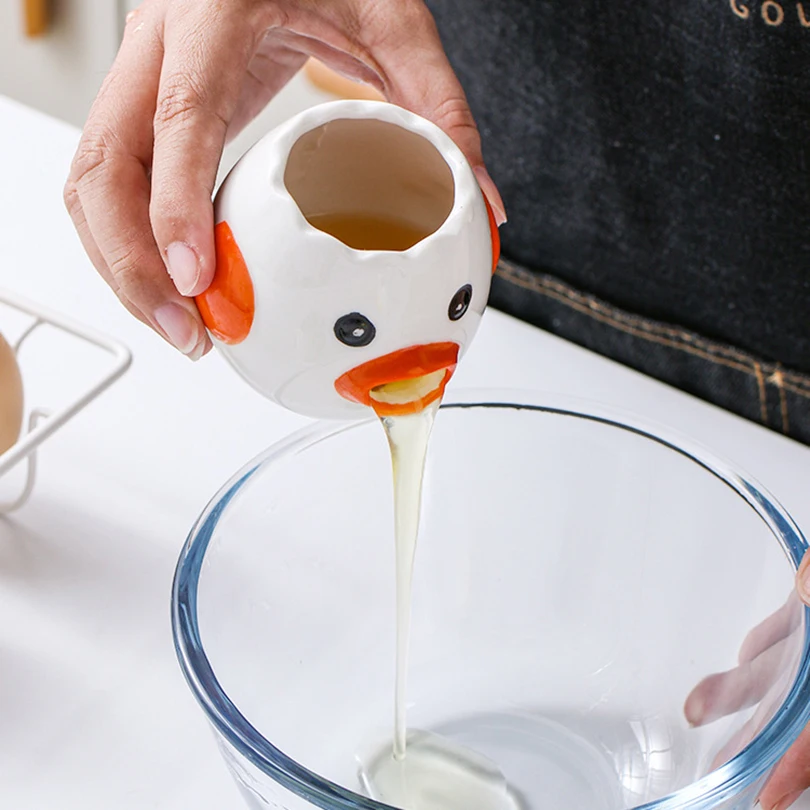 

Cartoon Little Chicken Ceramic Egg Separator Egg Yolk Egg White Separator Filter Baking Tool For Bakery Kitchen Tools