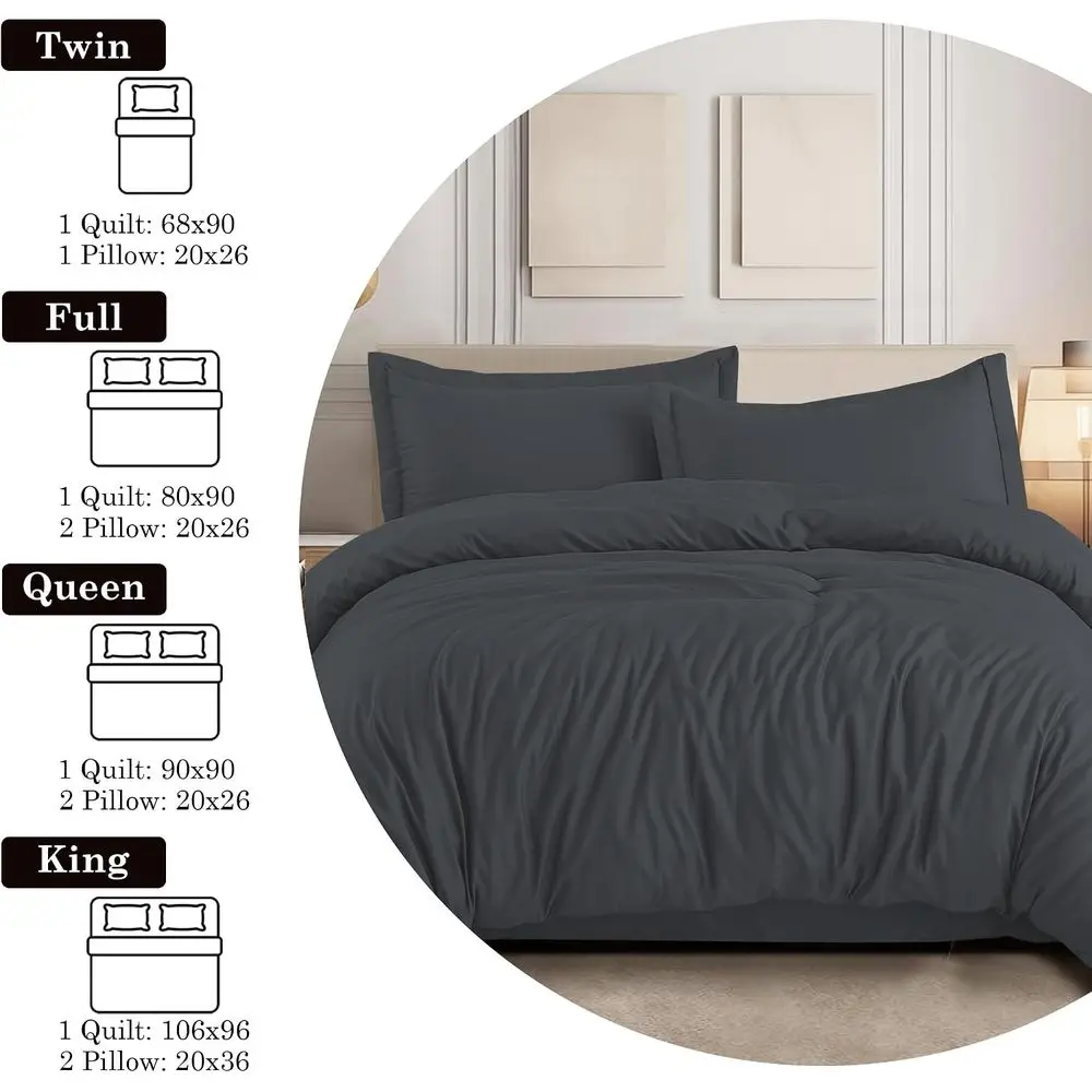 Twin Size Duvet Cover (68 x 90) Inches with 1 Pillow Shams - Wholesale Bulk Pack o 10 or Hotels, Gt Bedroom - Brushed Microiber