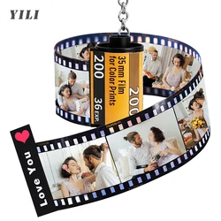 Personalized Custom Photo Picture Camera Film Roll Keychains with Photo Reel Album, Personalized Gifts with MultiPhoto