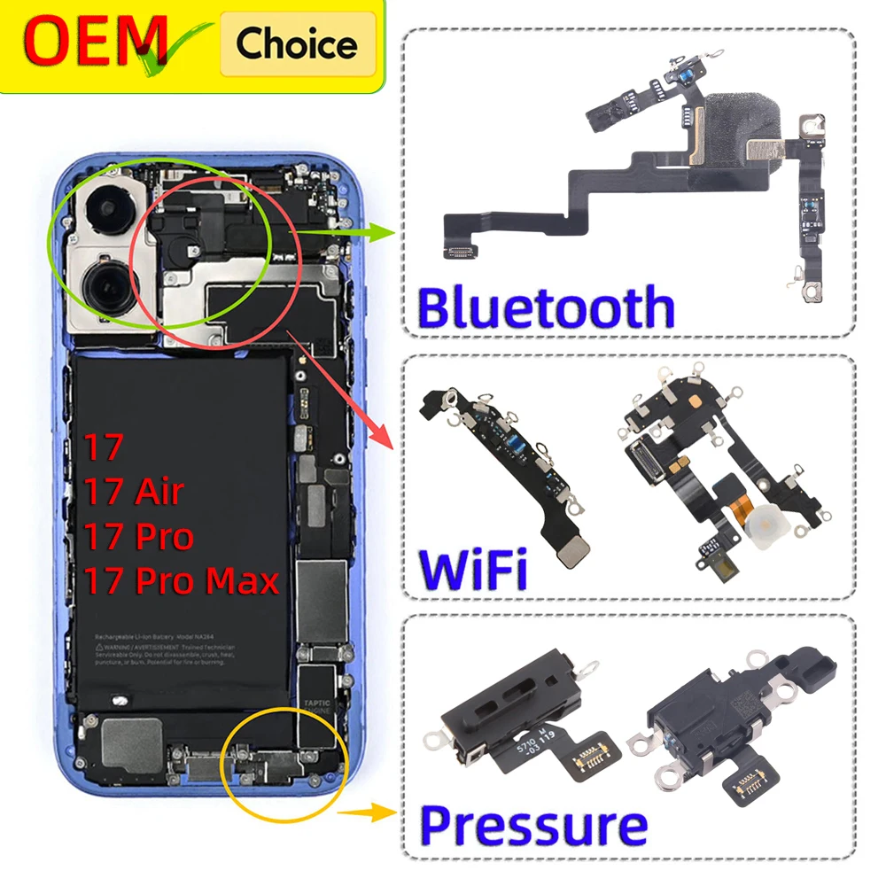 OEM Bluetooth GPS Mobilfunkantenne WLAN-Signalstärke Mikrofon WLAN-Flexkabel für iPhone 17 Pro Max Air