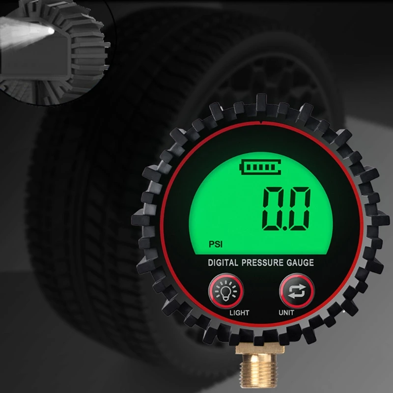 مقياس ضغط الغاز الرقمي مع M11 أسفل موصل رن إلى 255psi دقة 1%