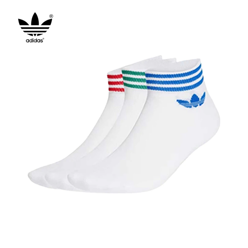

Носки adidas Originals Tref Ankle Socks, унисекс, молодежные, 3 пары, классические, дышащие, повседневные, спортивные носки JI9489