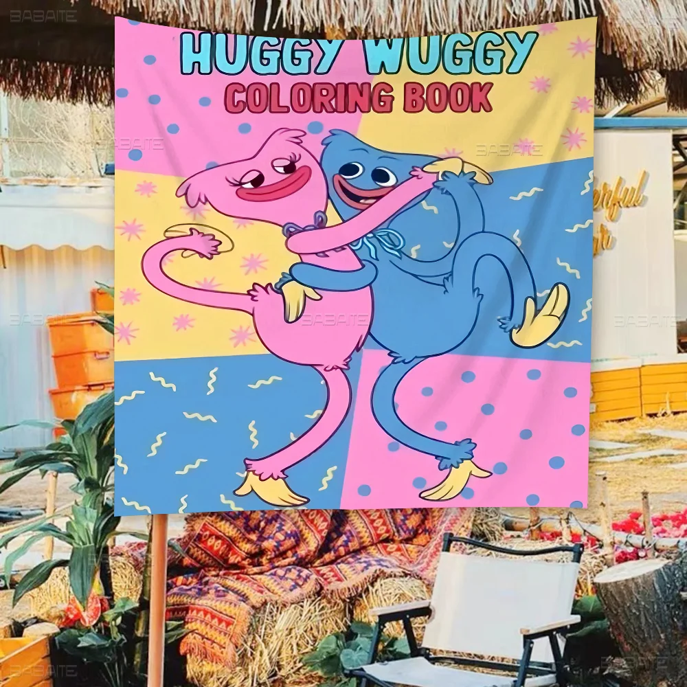 H-Huggy--W-Wuggy Retro Flags Multiple Choice Living Studio Booth Interior Decoration Banner