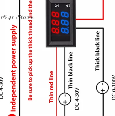 （NEW）0-100V 10A Digital Voltmeter Ammeter Dual Display Voltage Detector Current Meter Panel Amp Volt Gauge 0.28