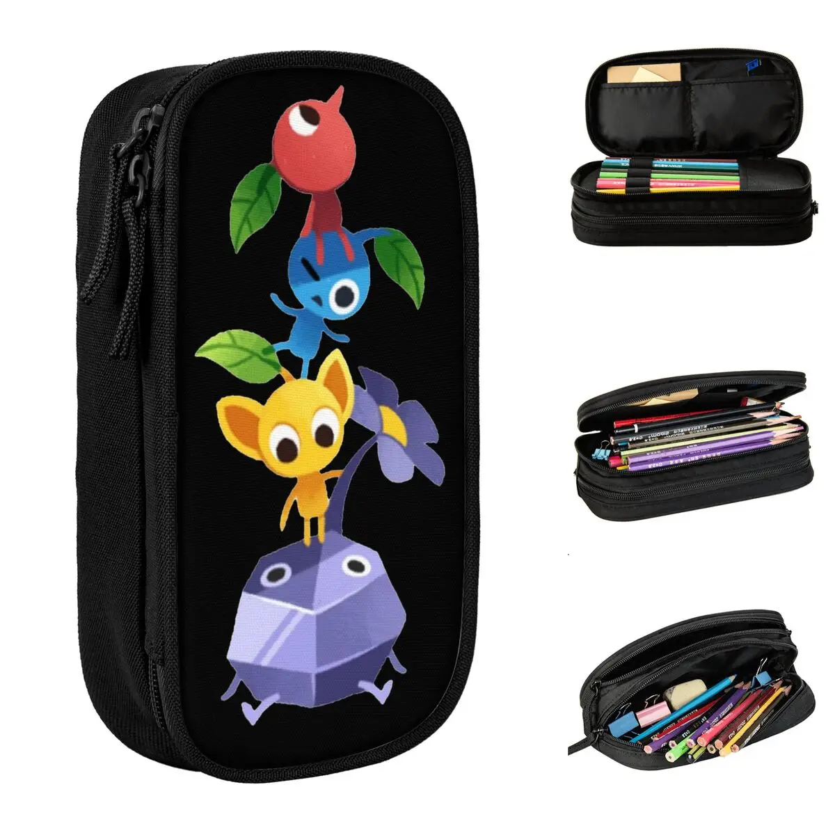 Pikmin 4 Pencil Cases Video Game Pencilcases Pen Holder for Student Big Capacity Pencil Bags Students School Gifts Stationery