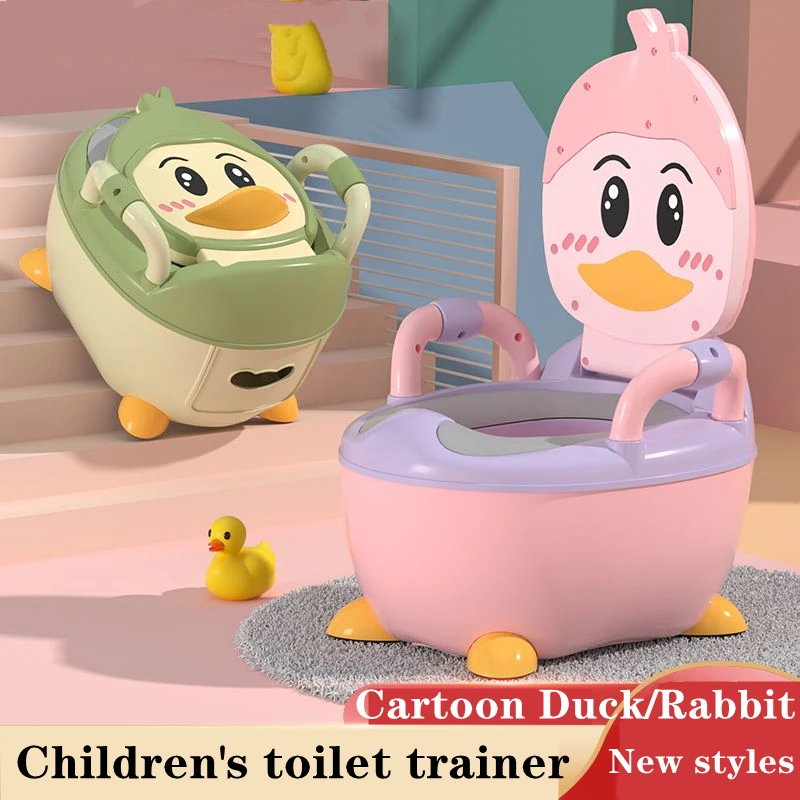 New Portable Children's Pot Potty Training Toilet Kids Portapotty WC Urinal Children Toilet Seat Lid Cute Rabbit Baby Toilet Pot