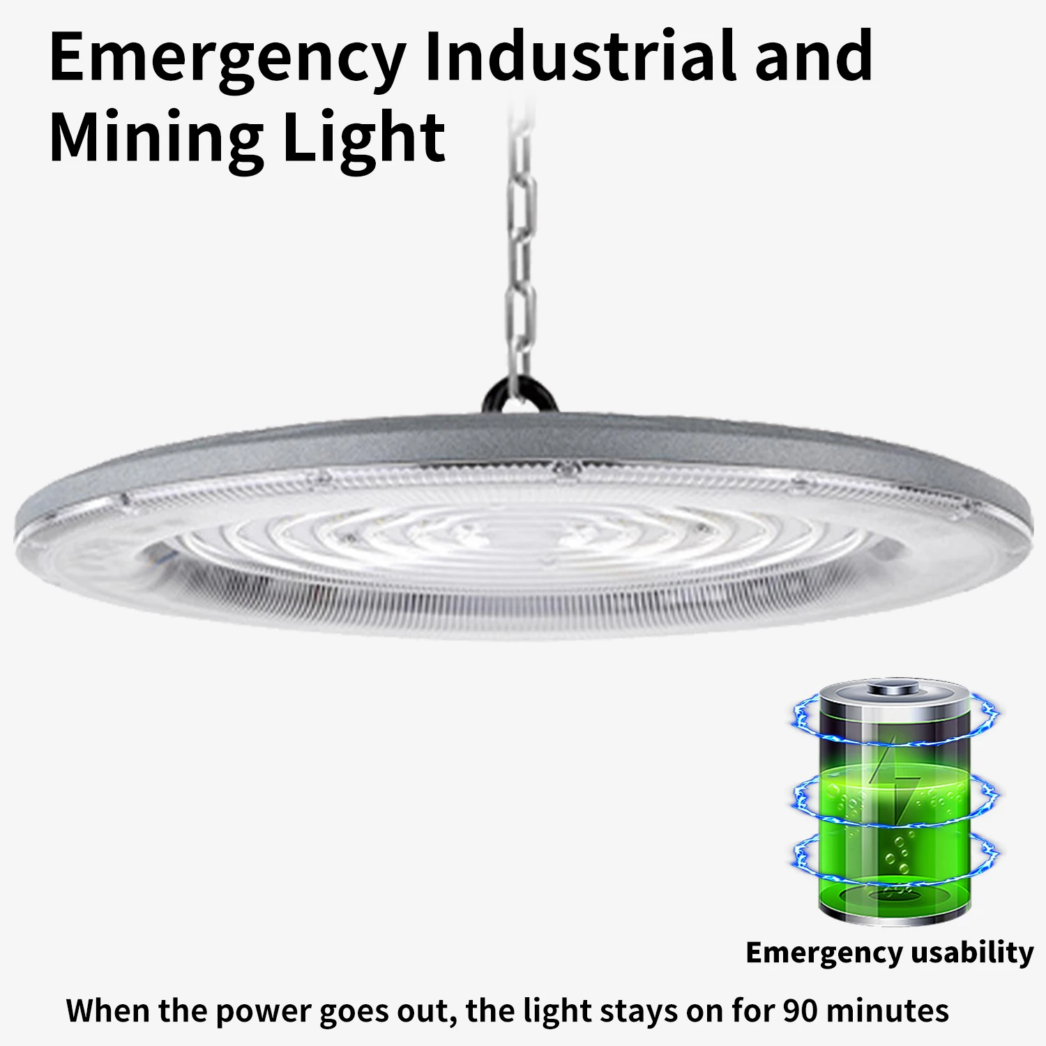 

Super Bright 100W UFO LED Emergency Warehouse High Bay Lights Waterproof Commercial Industrial Market Garage Workshop Lamps