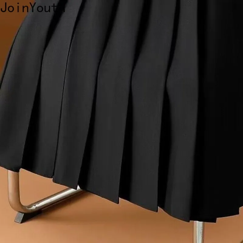 Vintage Skirts for Women 2023 Faldas Mujer De Moda High Waist A-line Pleated Jupe Temperament Saia Fashion Pleated Skirt 27r871