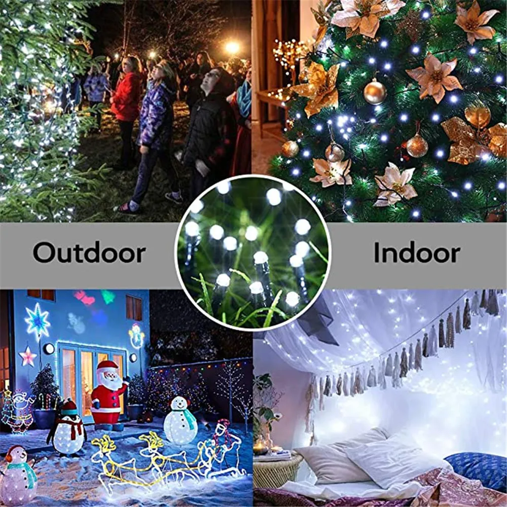 1 confezione Solar String Fairy Light LED impermeabile Outdoor 5M/10M/20M Garland Street Lamp festone festa di natale per la decorazione del giardino