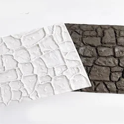 Antique Castle Wall Rock Stone Wall Texture Silicone Mold 3D Fondant Chocolate Mould DIY Baking Cake Border Decorating Tools