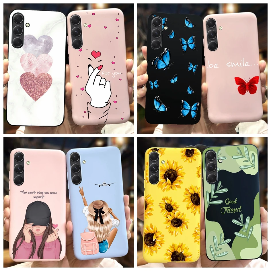 For Samsung A35 5G Case SM-A356B Funda Cute Love Heart Butterfly Softt TPU Protective Cover For Samsung Galaxy A55 5G A556B Capa