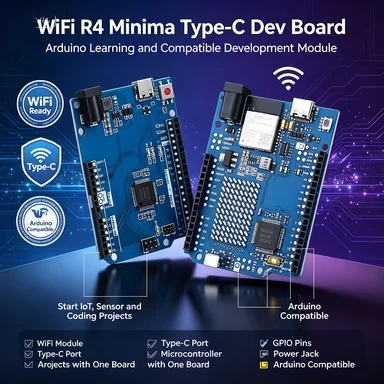 WiFi R4 Minima Type-C Dev Board, Arduino Learning & Compatible Module