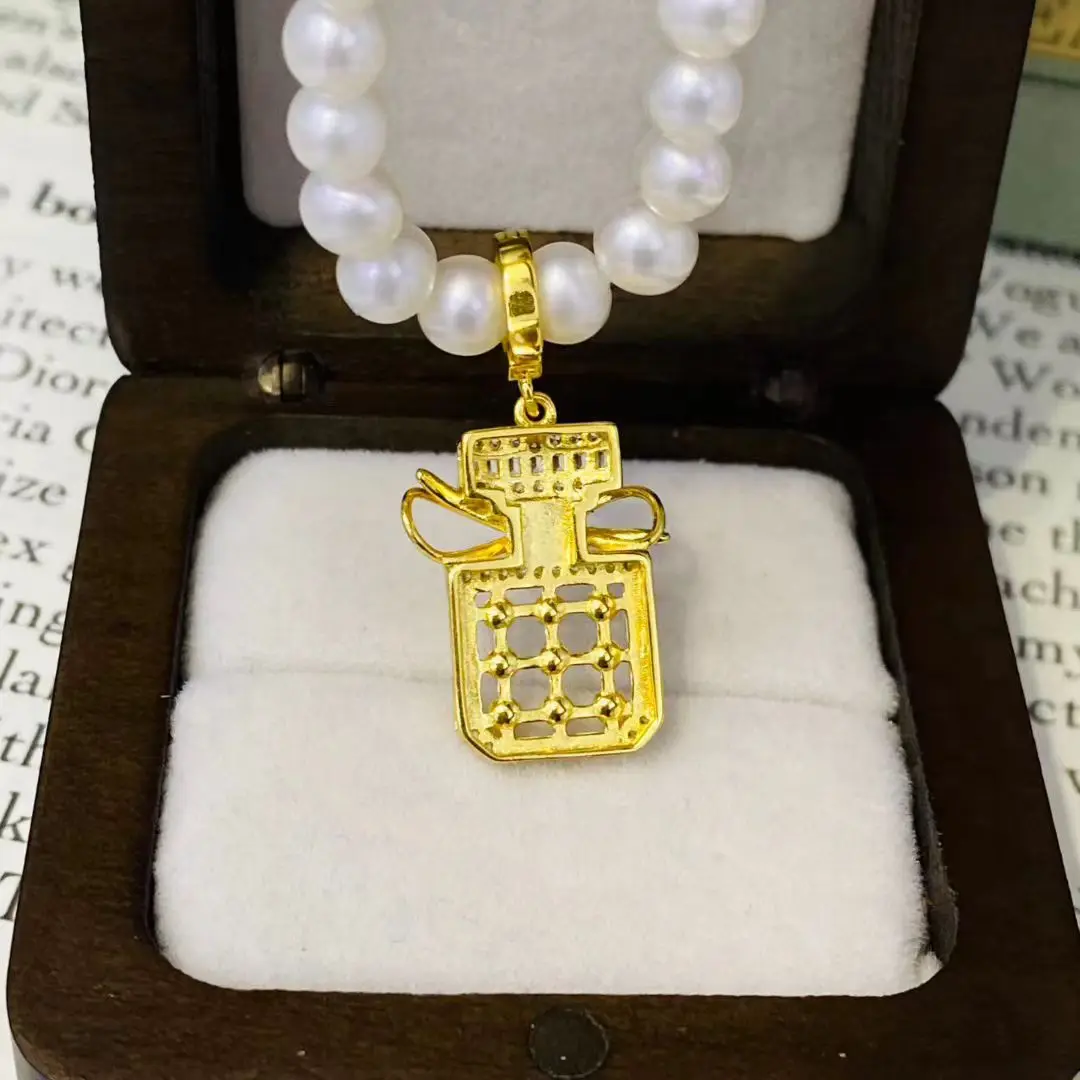 Wholesale S925 Sterling Silver Pendant Mount Base Mountings Findings Parts Fittings Accessories for 2.5-3mm Pearls 5pcs/lot