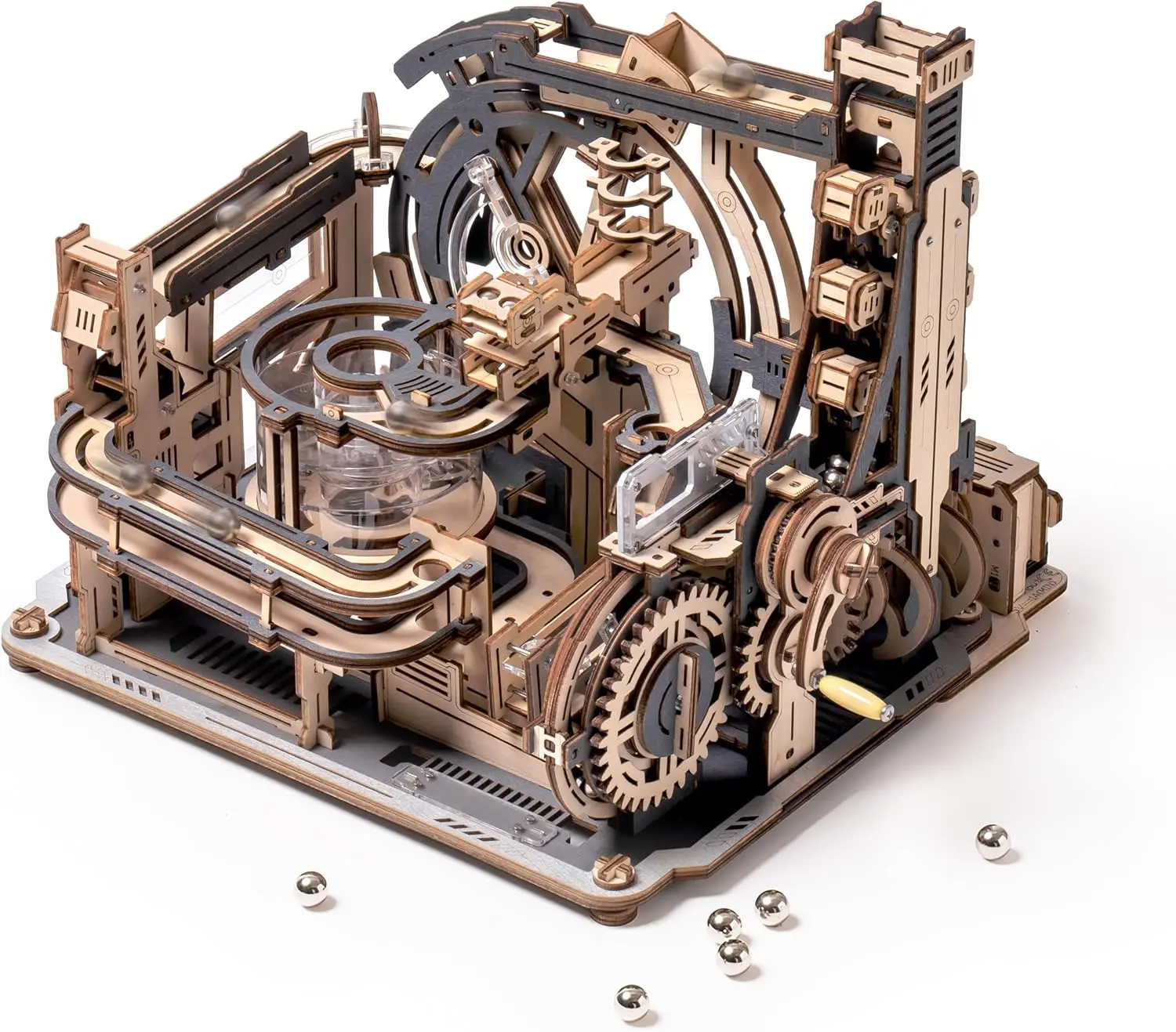

3D Puzzles for Adults, Electric 3D Puzzle Marble Run, Marble Spaceport, Wooden Model Building Kits for Teens, 3D Wooden Puzzle M