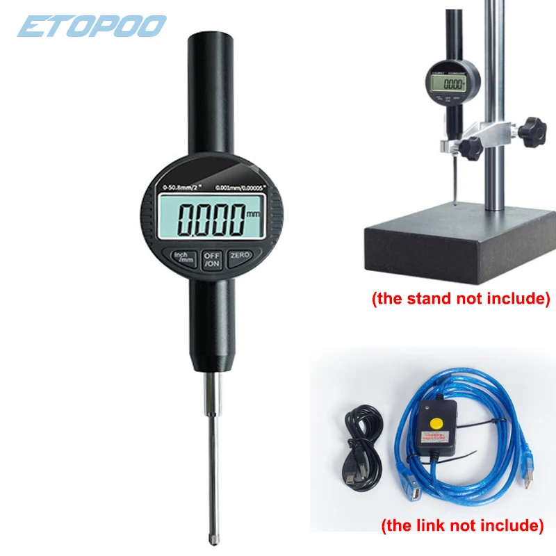 0-12.7/25.4/30/50/100mm Digital Gauge Indicator Micron Dial Indicator Digital Dial Indicator 0.01/ 0.001mm Dial Gauge