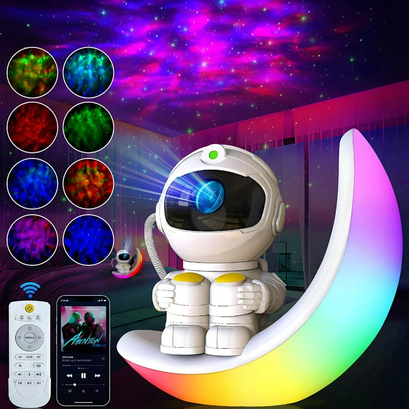 Cute Moon Mood Light Touch Dimming with Clock RGB Color Changing Light Bluetooth Speaker Music Playback Home Bedroom Night Light
