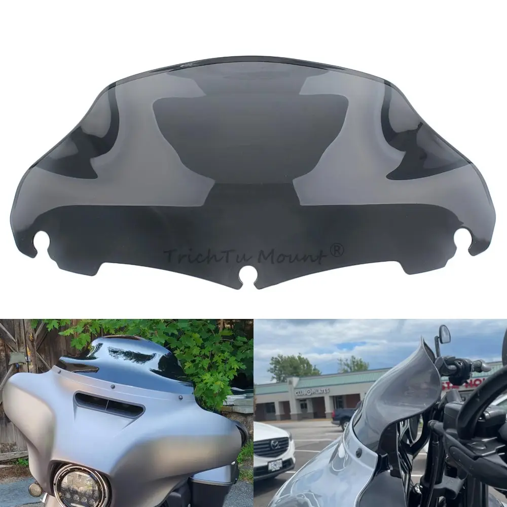 

Motorcycle 9" Fairing Windscreen Wind Deflector Windshield for Harley Touring Electra Street Tri Glide FLHT FLHTK FLHX 2014-2025