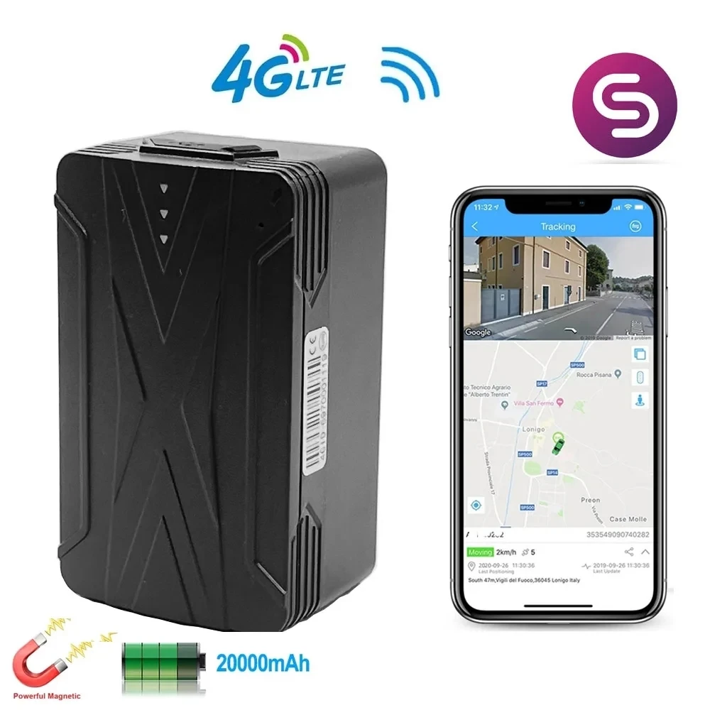 4G GPS Tracker Car Alarm 20000mah 240 Days Long Standby Voice Monitor Vehicle GPS Locator Waterproof Magnet Lifetime Free APP