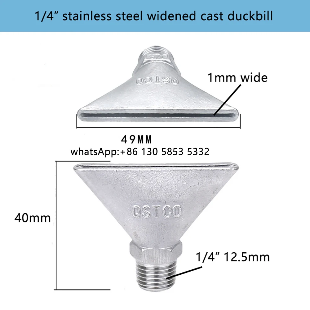 New 1Pc Widened Cast Duckbill Flat Type Air Knife Spray Nozzle Blowing Jet Cleaning Nozzle 0.5-5.0mm Wide Industrial Drying