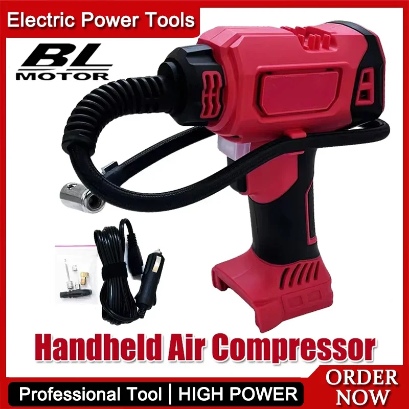 

Fit Milwaukee Electric Air Pump Portable Cordless Car Tire Automatic Inflator Handheld Air Compressor Power Tools For 18VBattery
