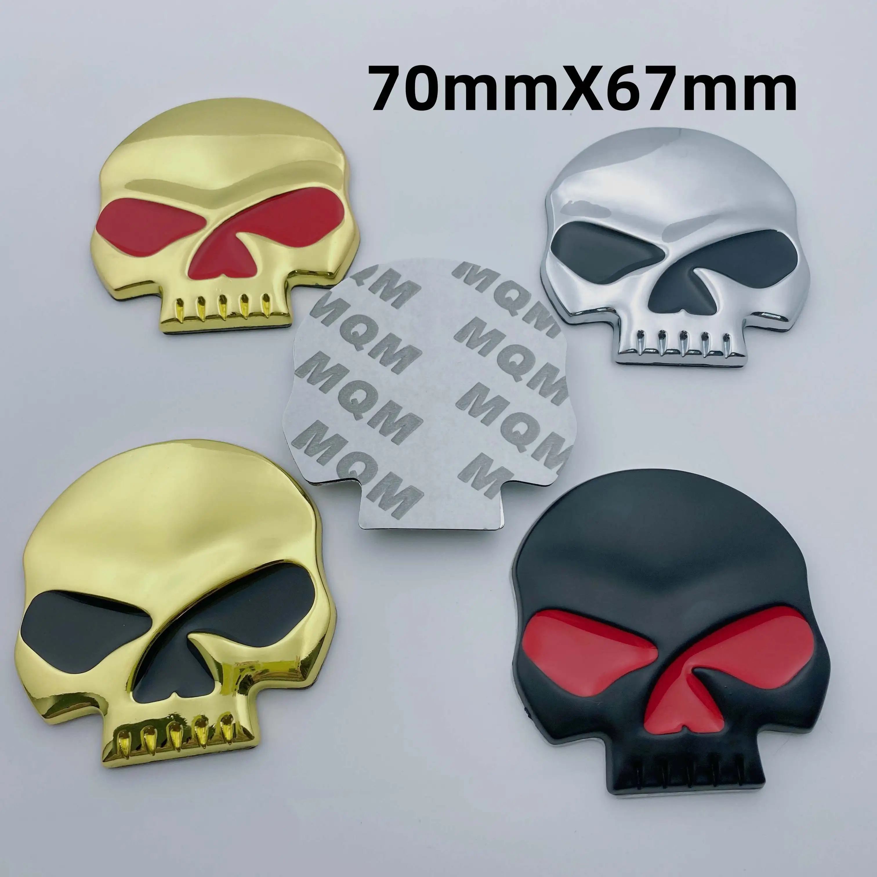 3D Car Motorcycles Metal Skull Sticker Car Head Locomotive Tail Fuel Tank Cover for H-ar1ey D-AVIDSON Modification Accessories