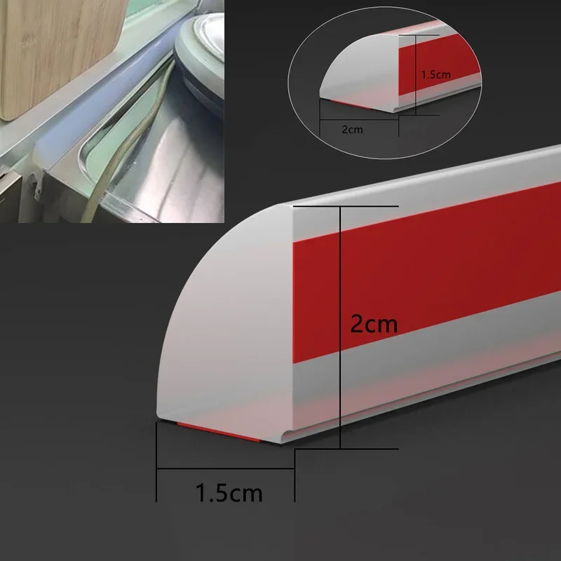 Bloqueador de tapón de agua de silicona para baño, barrera contra inundaciones para encimera de cocina, fregadero, pared de ducha, cinta selladora de esquina impermeable