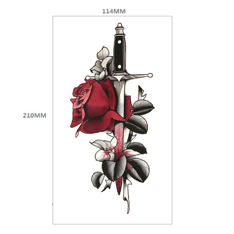 Waterproof Temporary Tattoo Sticker Flower Rose Flah  Women Body Art Arm Fake Sleeve