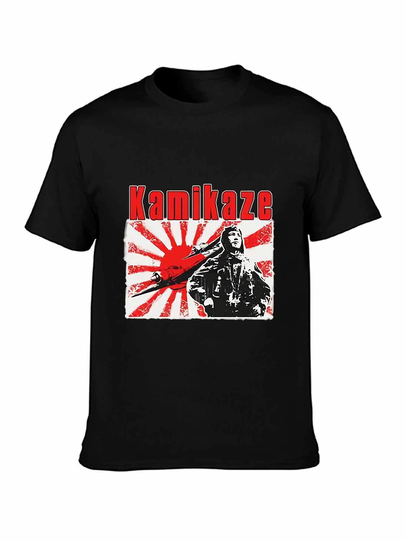 مطبوعة القطن الخالص الرجال تي شيرت Kamikaze اليابان فرقة سلاح الجو الخاص البحرية متعة س الرقبة تي شيرت #1