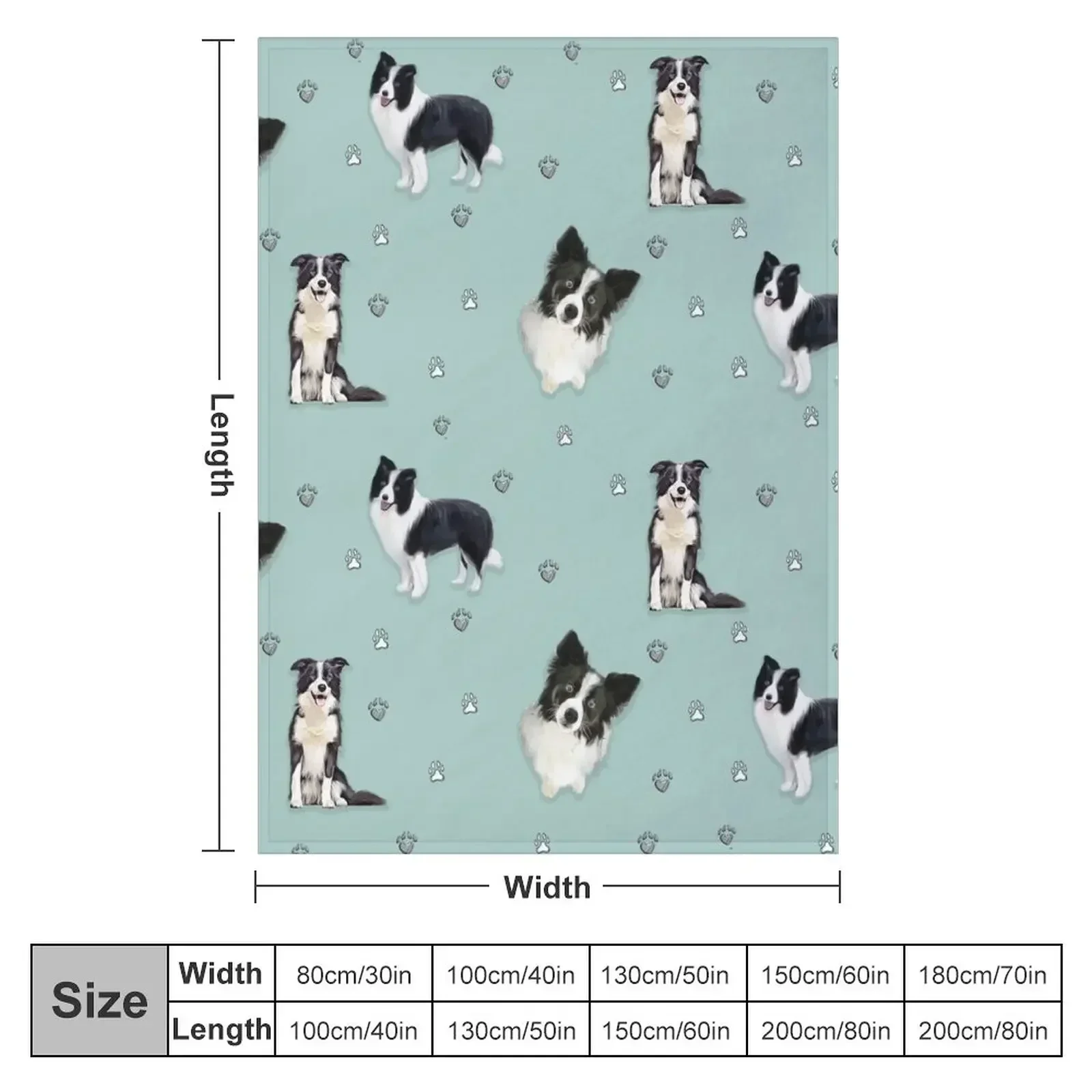 collie pattern blue painting Throw Blanket Multi-Purpose Tourist for sofa Blankets