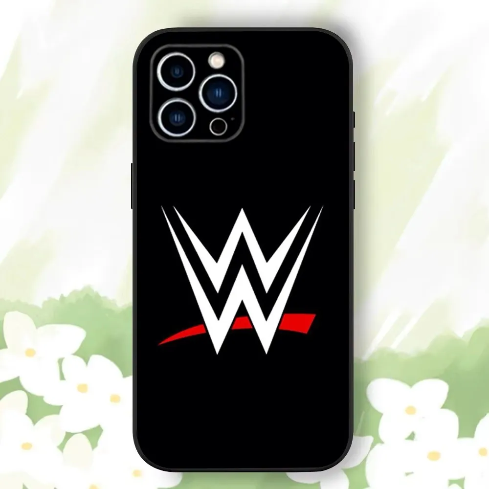 W-WWE The S-Shields Phone Case For iPhone 16,15,14,13,12,11 Plus,Pro Max,XS,X,XR,SE,Mini,8,7，Soft Silicone Black Cover