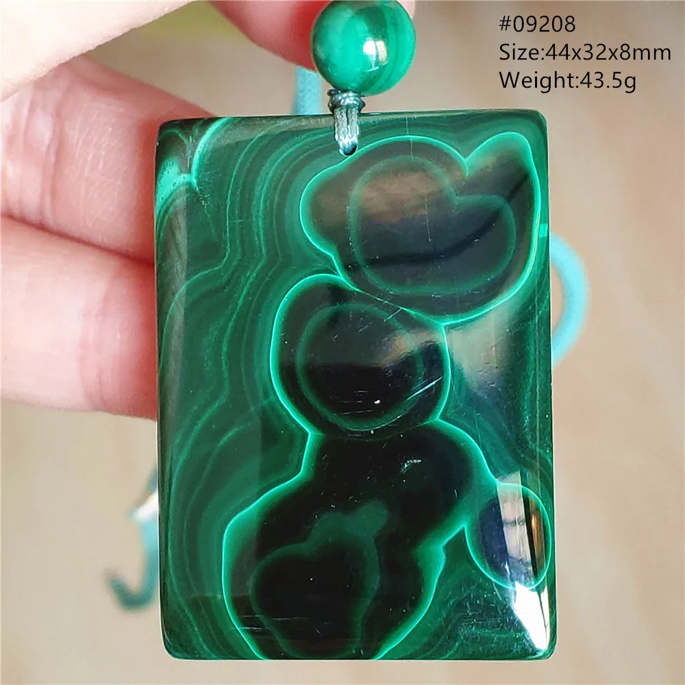 

Natural Green Malachite Chrysocolla Pendant Jewelry Rectangle Women Men Big Size Fashion Green Malachite Necklace AAAAAA