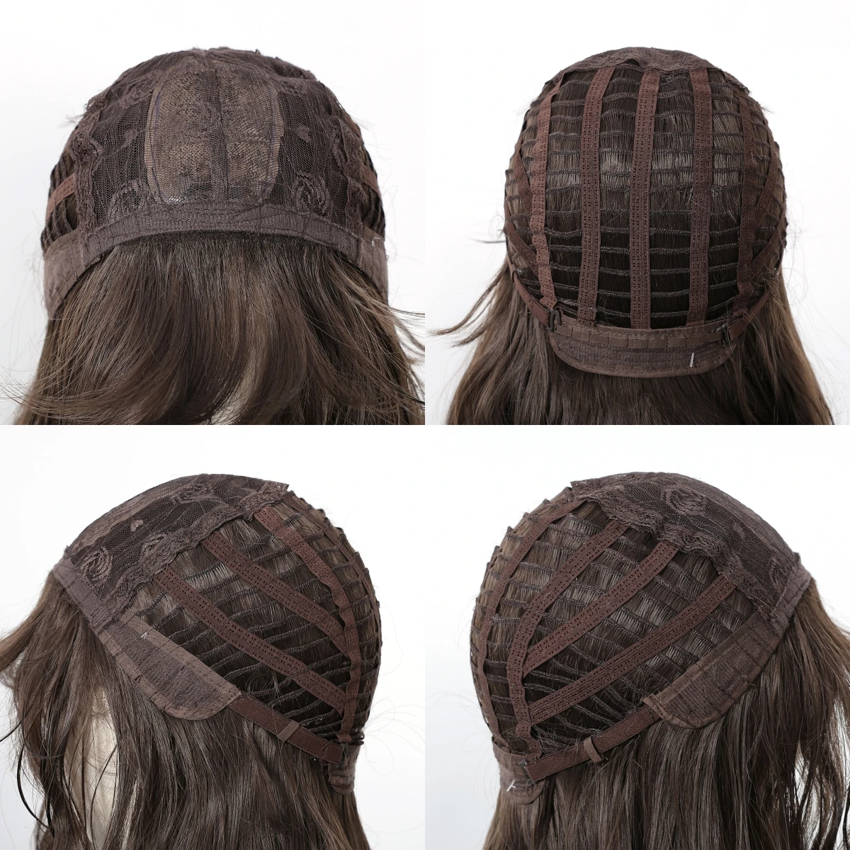 12 بوصة براون بوب شعر مستعار طبيعي الاصطناعية لطيف الشعر قصير متموج شعر مستعار مجعد مع الانفجارات للنساء الاستخدام اليومي للحفلات ألياف مقاومة للحرارة