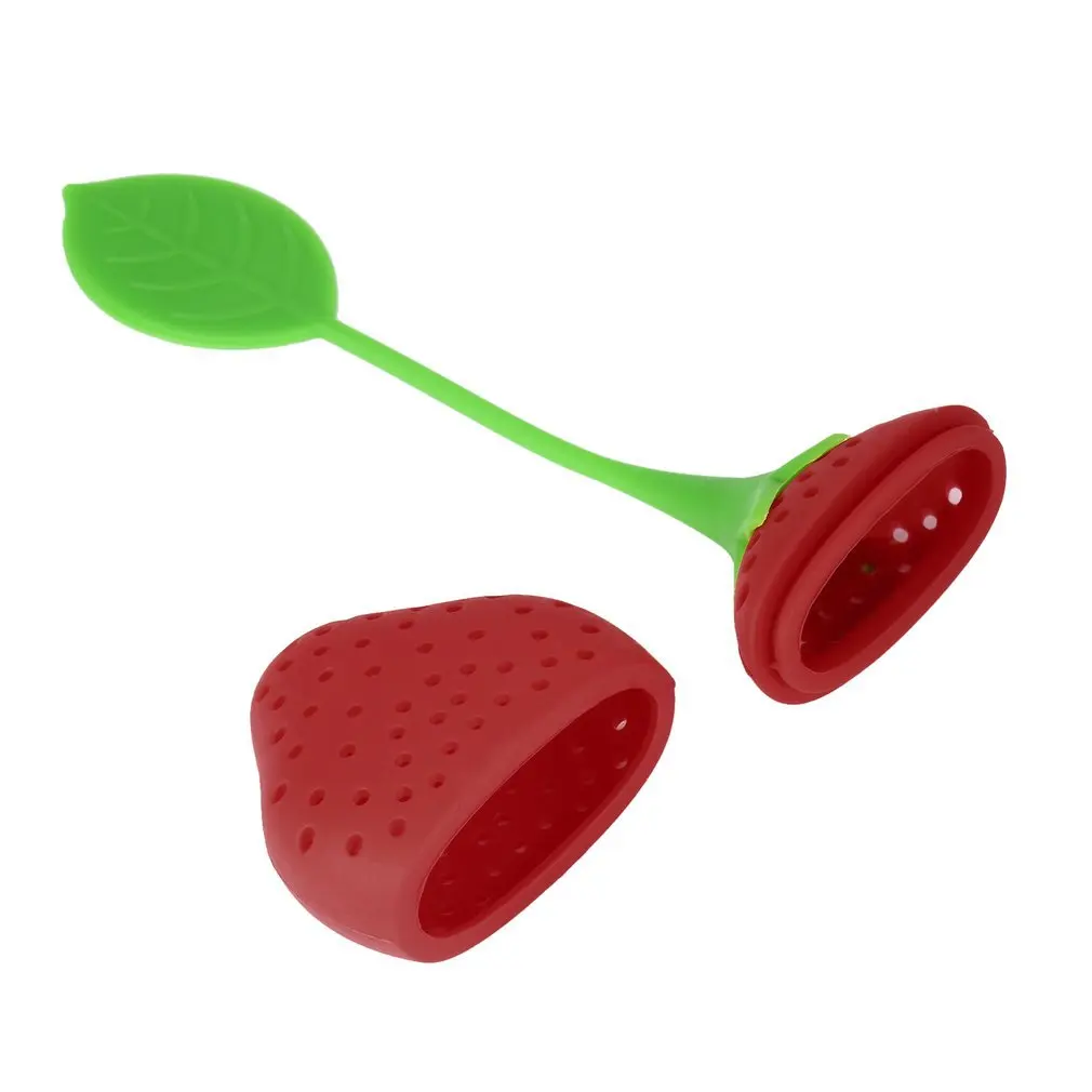 Strawberry Shape Tea Infuser Pure Soft Silicone Rubber Loose Tea Leaf Strainer Herbal Spice Filter Diffuser Kitchen Gadget