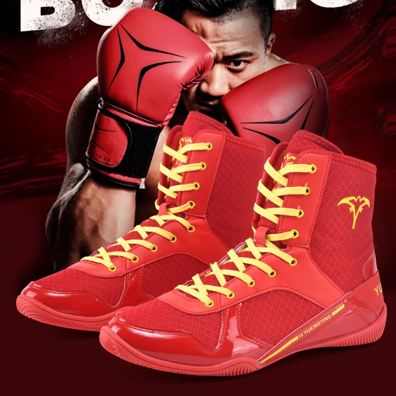 

Wrestling Fighting Shoes for Men Large Size 39-46 Male Boxer Fight Boxing Boots Red Boys Professional Wrestling Boxing Sneakers