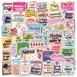 50PCS Smutty Romance Bookish Spice Reader Reminder Labels Girl Cartoon Sticker Aesthetic Kindle Ipad Phone Laptop Diary Sticker