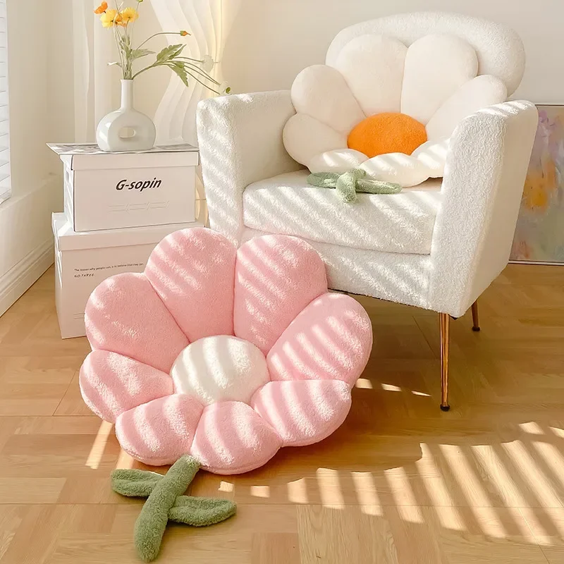 Cojín de felpa realista con forma de flor, planta de peluche Kawaii, almohada suave para sofá, alfombra para coche, decoración del hogar para niñas, juguetes, regalos