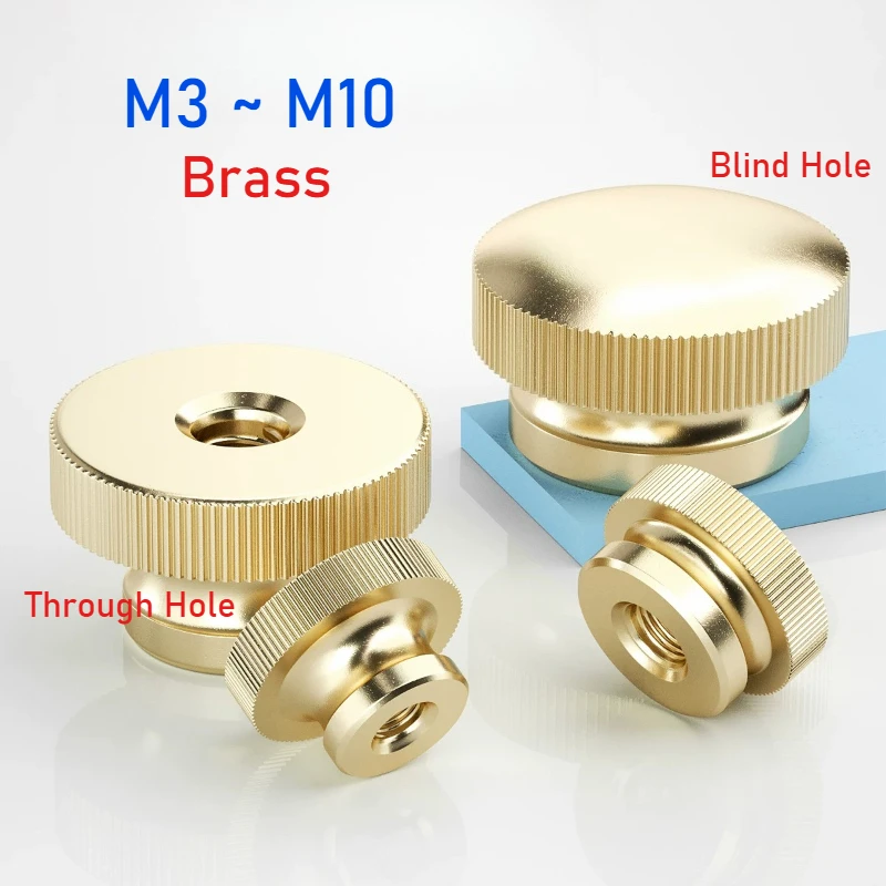 M3 M4 M5 M6 M8 M10 Brass Through/Blind Hole Hand Twisted Nut High Head Knurled Nut Advertising Decorative Nail
